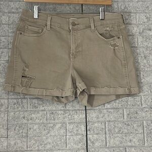 Old Navy Women's Beige Distressed Jean Shorts